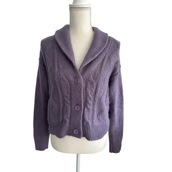 PILCRO Purple Button Down Cardigan Size XS - Picture 3 of 6